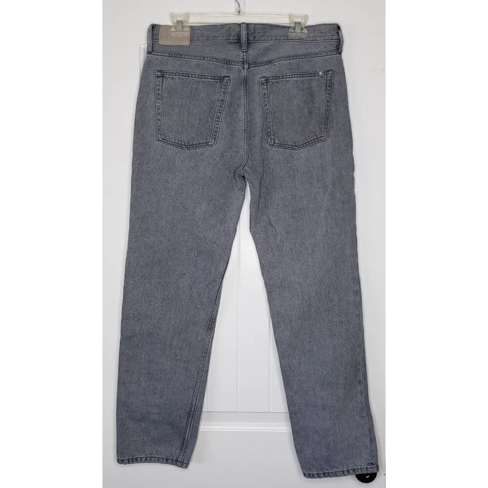 Everlane Relaxed Straight Leg Jean Womens 29 Long Gray Organic Cotton Button Fly